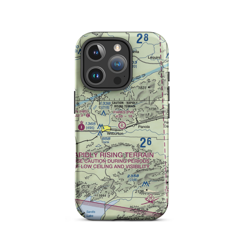Parks Airport (08OK) VFR Sectional  Tough iPhone Case iPhone 16 Pro model shown