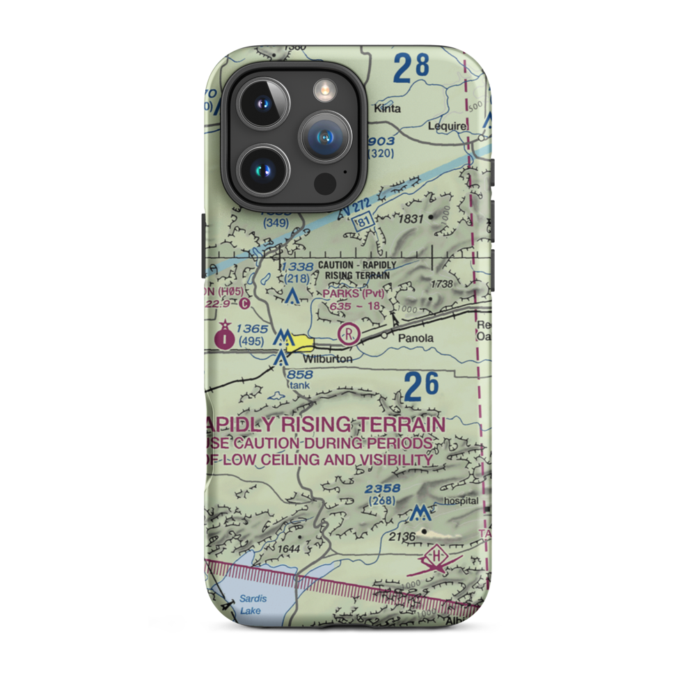 Parks Airport (08OK) VFR Sectional  Tough iPhone Case iPhone 16 Pro Max model shown