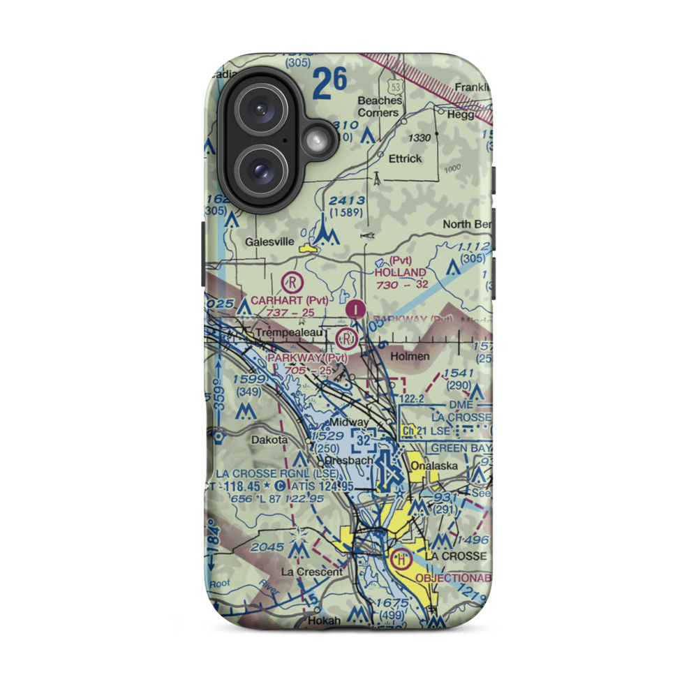 Parkway Farm Strip (09WI) VFR Sectional  Tough iPhone Case iPhone 16 Plus model shown