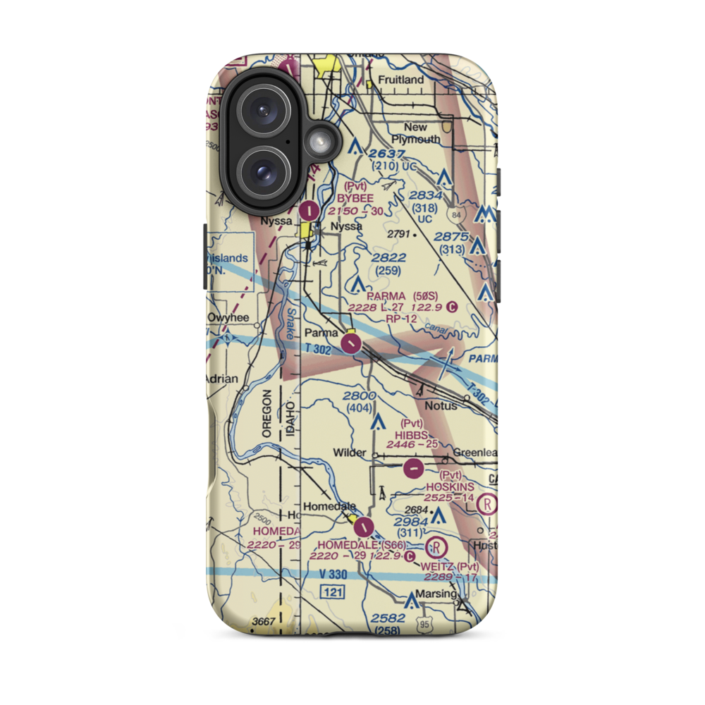 Parma Airport (50S) VFR Sectional  Tough iPhone Case iPhone 16 Plus model shown