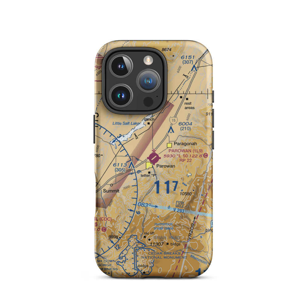 Parowan Airport (1L9) VFR Sectional  Tough iPhone Case iPhone 16 Pro model shown