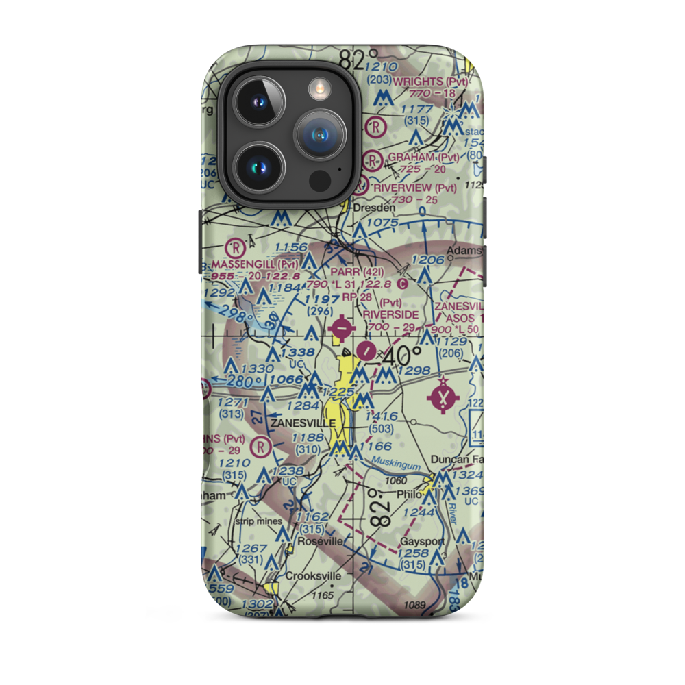 Parr Airport (42I) VFR Sectional  Tough iPhone Case iPhone 16 Pro Max model shown