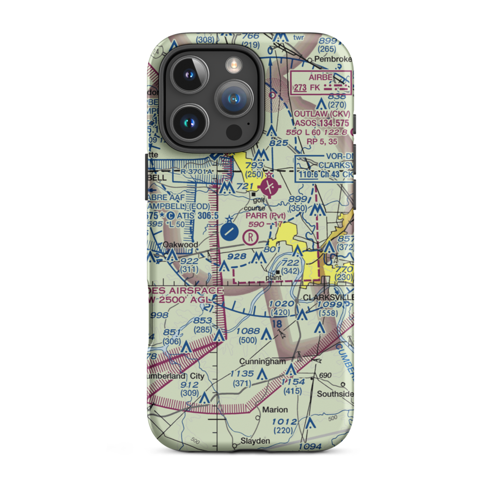 Parr Field (TN53) VFR Sectional  Tough iPhone Case iPhone 16 Pro Max model shown