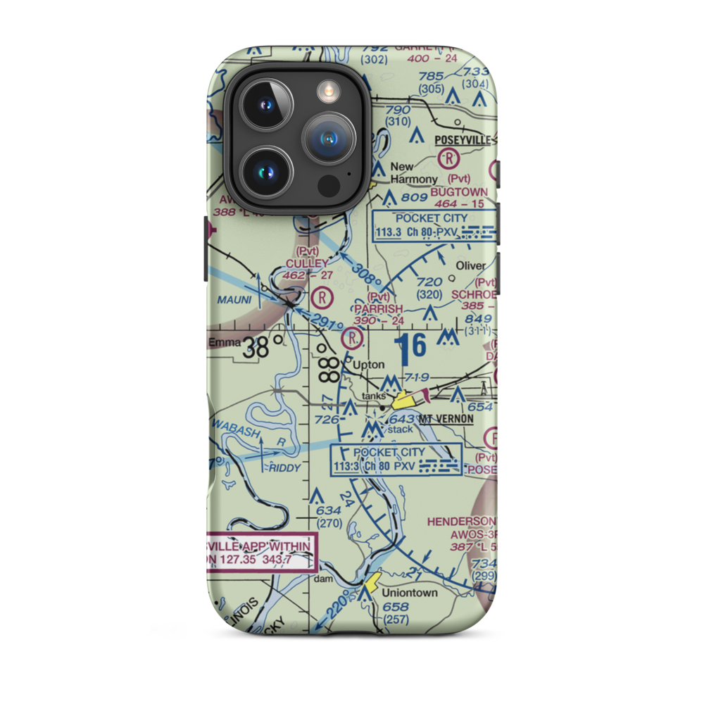 Parrish Airport (0IN9) VFR Sectional  Tough iPhone Case iPhone 16 Pro Max model shown