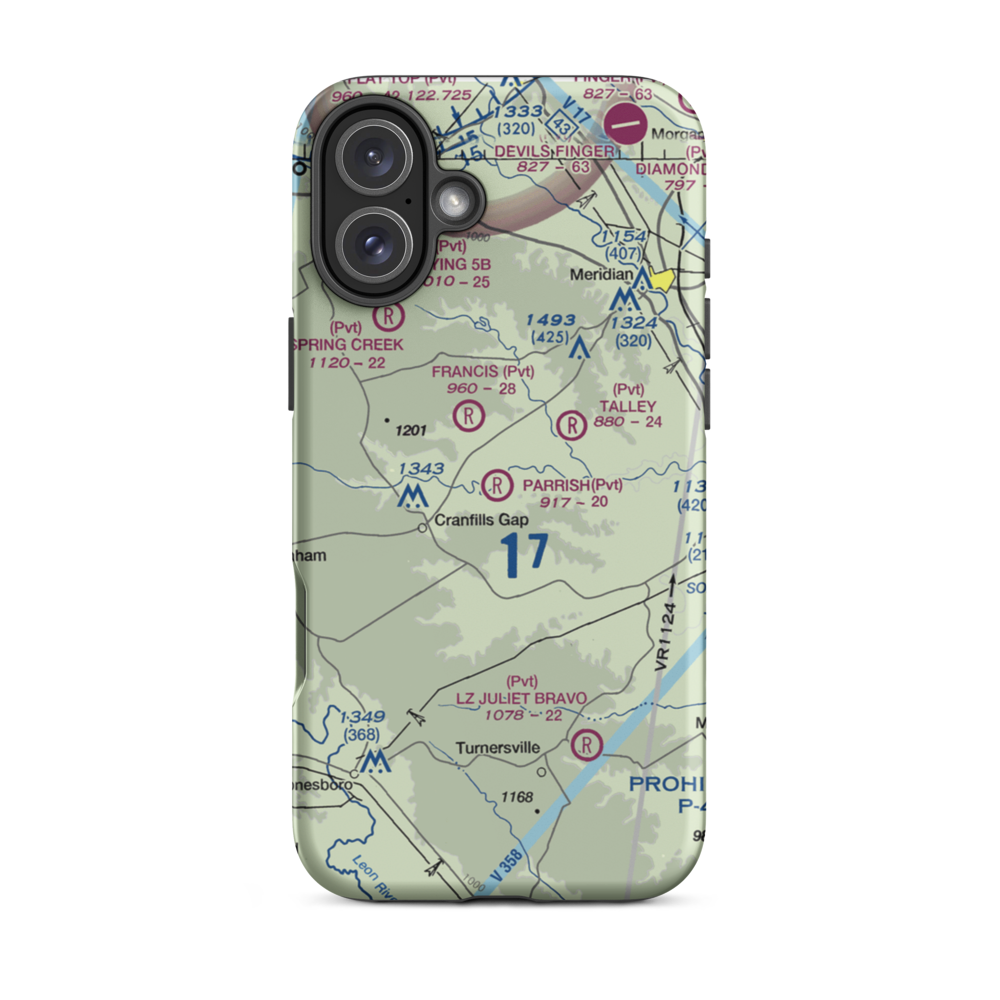 Parrish Airstrip (TX52) VFR Sectional  Tough iPhone Case iPhone 16 Plus model shown