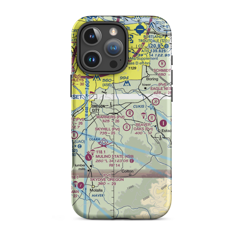 Parson Landing Airport (7OR9) VFR Sectional  Tough iPhone Case iPhone 16 Pro Max model shown
