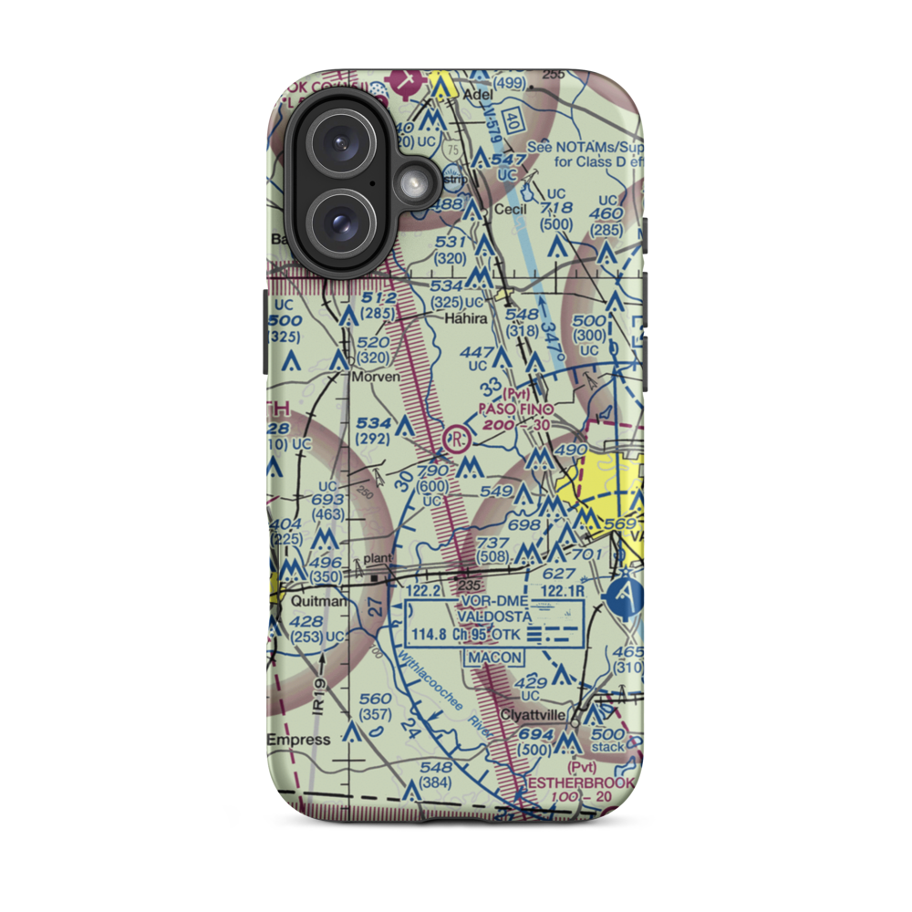 Paso Fino Farm Airport (0GA8) VFR Sectional  Tough iPhone Case iPhone 16 Plus model shown