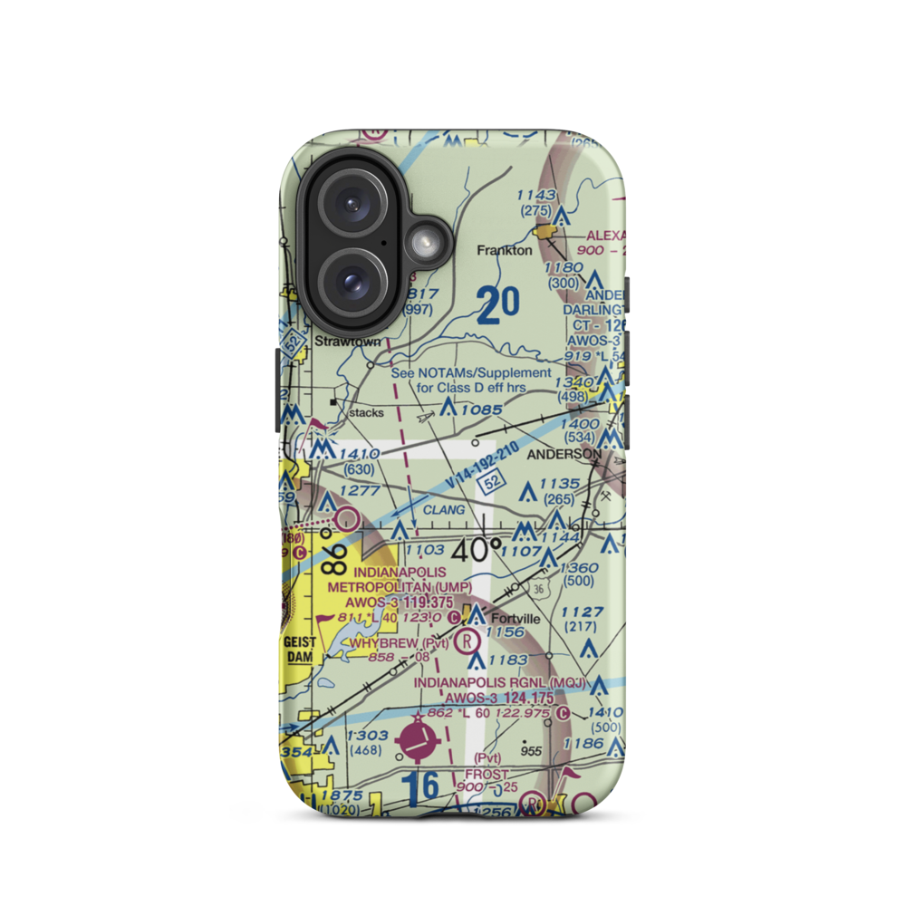 Pat Robinson Airport (66II) VFR Sectional  Tough iPhone Case iPhone 16 model shown