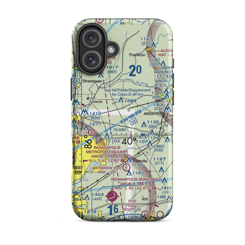 Pat Robinson Airport (66II) VFR Sectional  Tough iPhone Case iPhone 16 Plus model shown