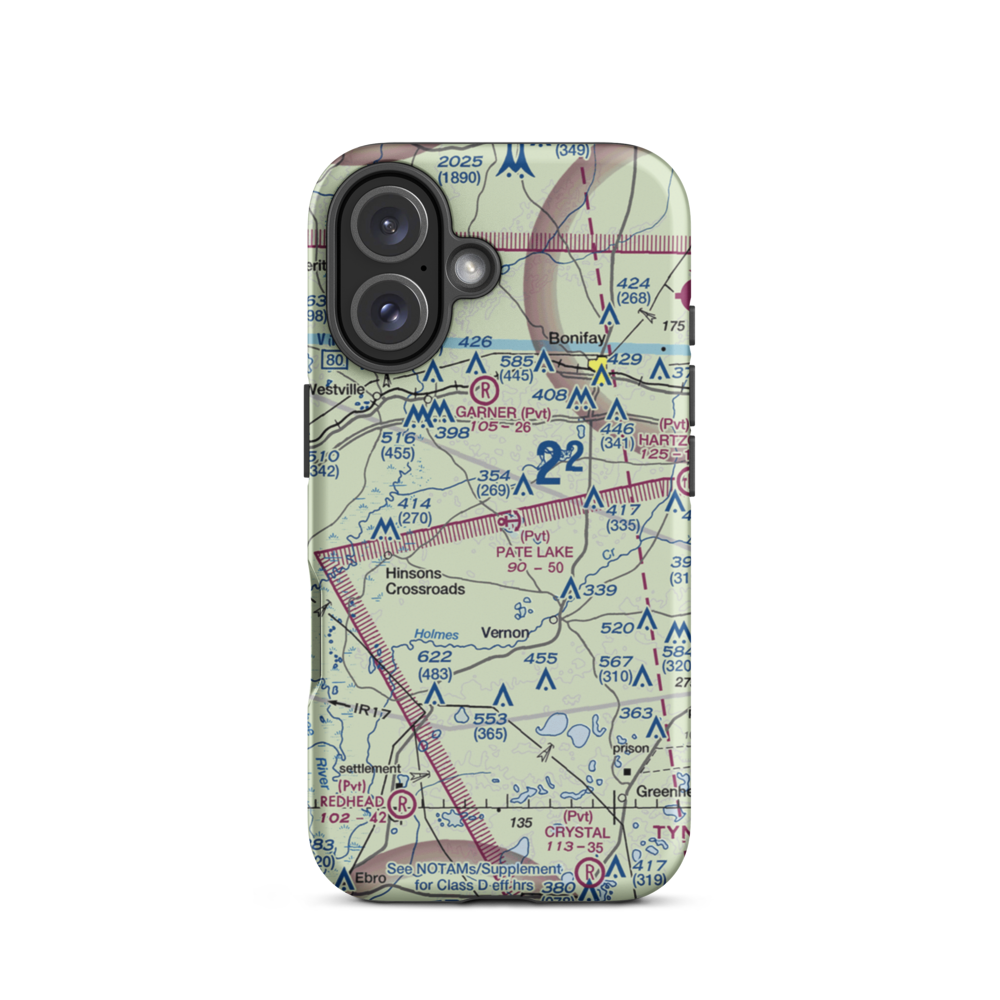 Pate Lake Seaplane Base (FL04) VFR Sectional  Tough iPhone Case iPhone 16 model shown