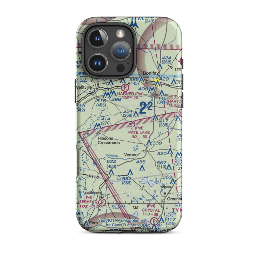 Pate Lake Seaplane Base (FL04) VFR Sectional  Tough iPhone Case iPhone 16 Pro Max model shown