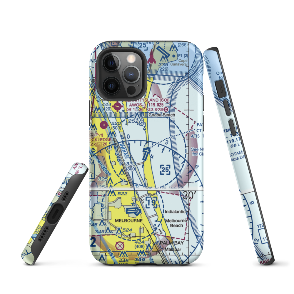 Patrick Air Force Base (COF) VFR Sectional  Tough iPhone Case iPhone 12 Pro model shown