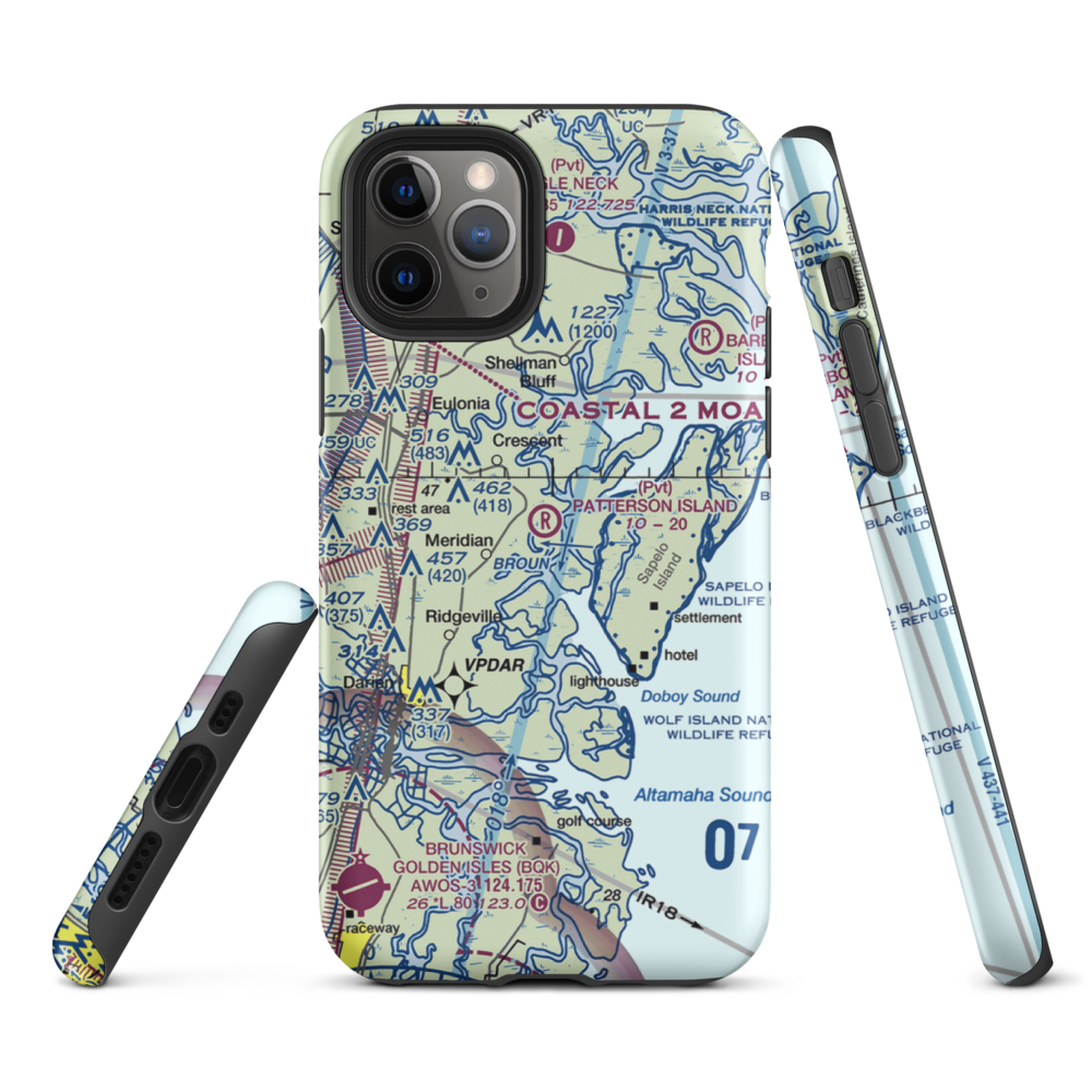 Patterson Island Airport (GA21) VFR Sectional  Tough iPhone Case iPhone 11 Pro model shown