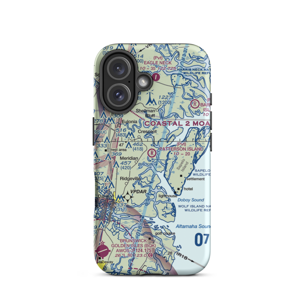 Patterson Island Airport (GA21) VFR Sectional  Tough iPhone Case iPhone 16 model shown