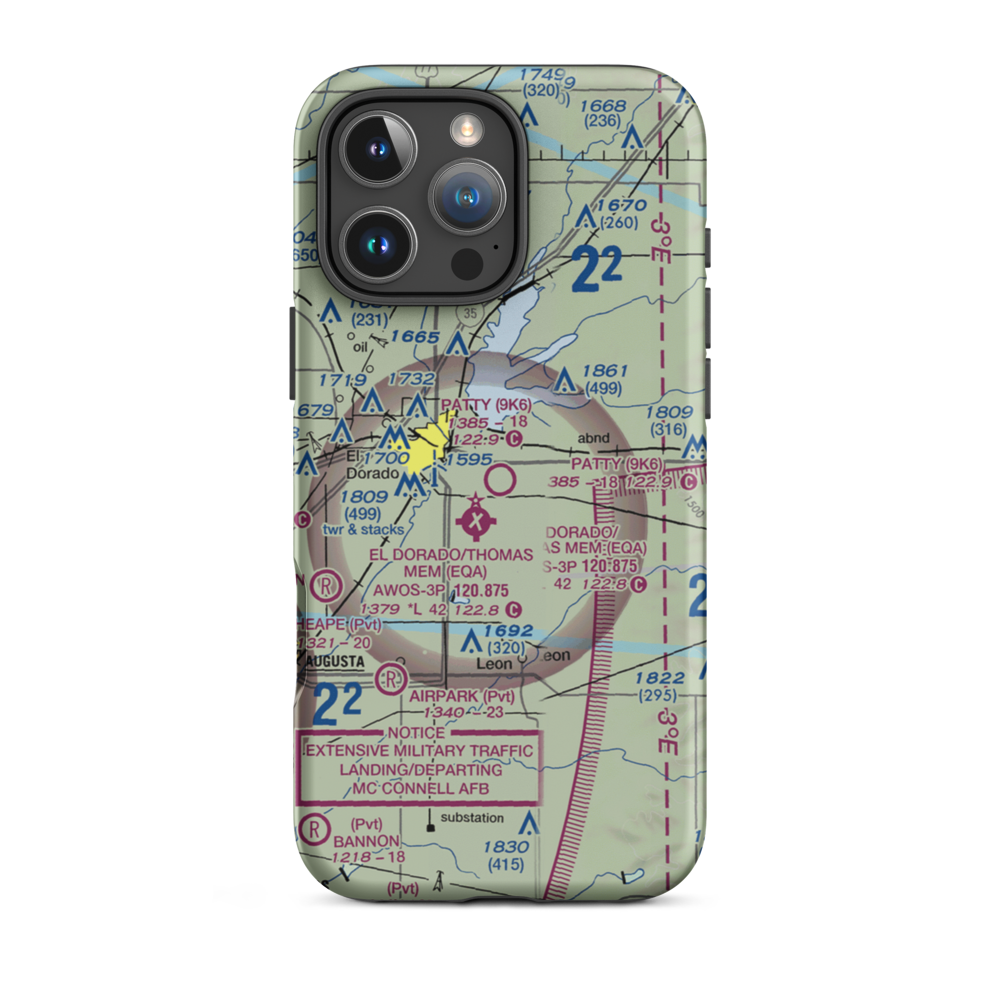 Patty Field (9K6) VFR Sectional  Tough iPhone Case iPhone 16 Pro Max model shown