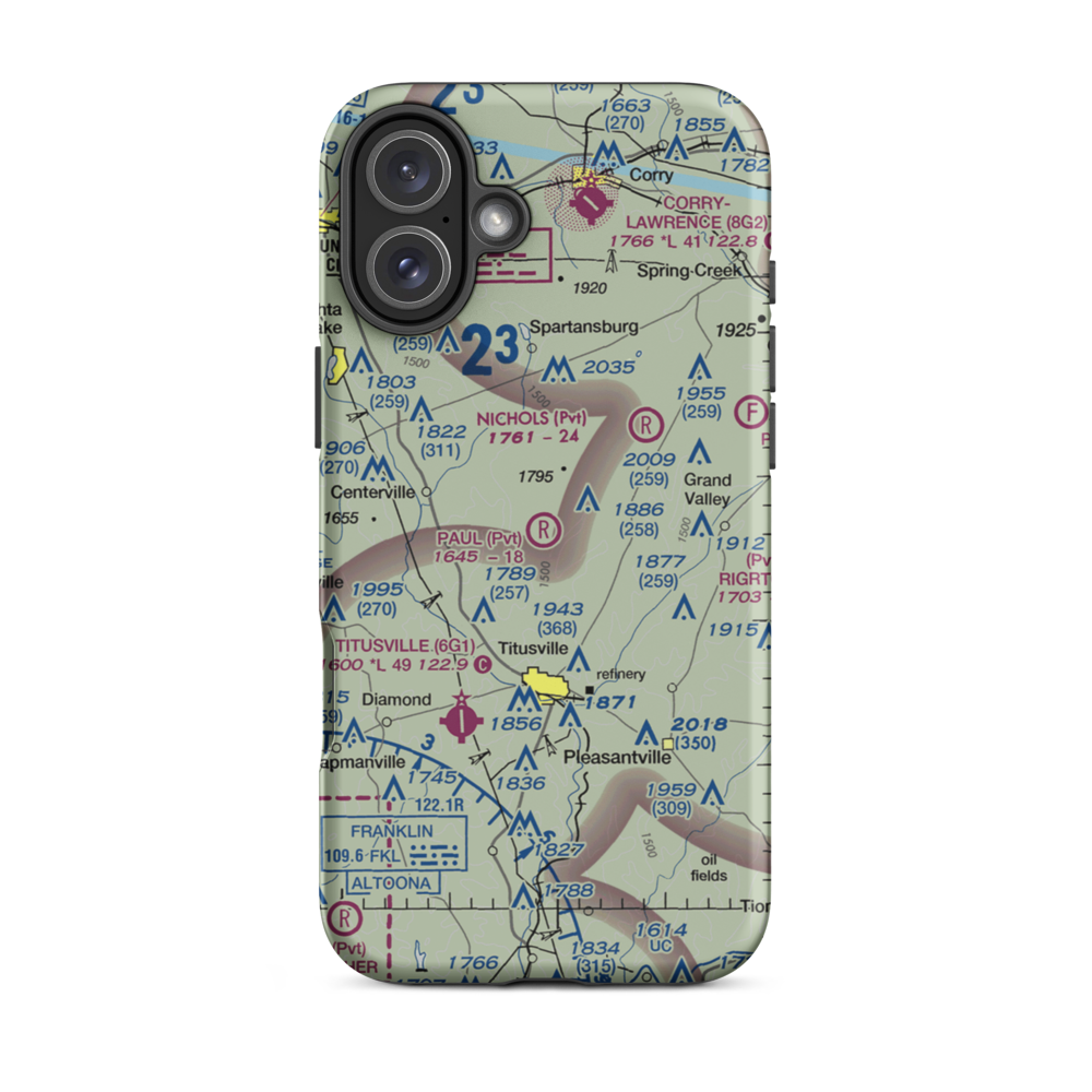 Paul Personal Use Airport (0PN9) VFR Sectional  Tough iPhone Case iPhone 16 Plus model shown
