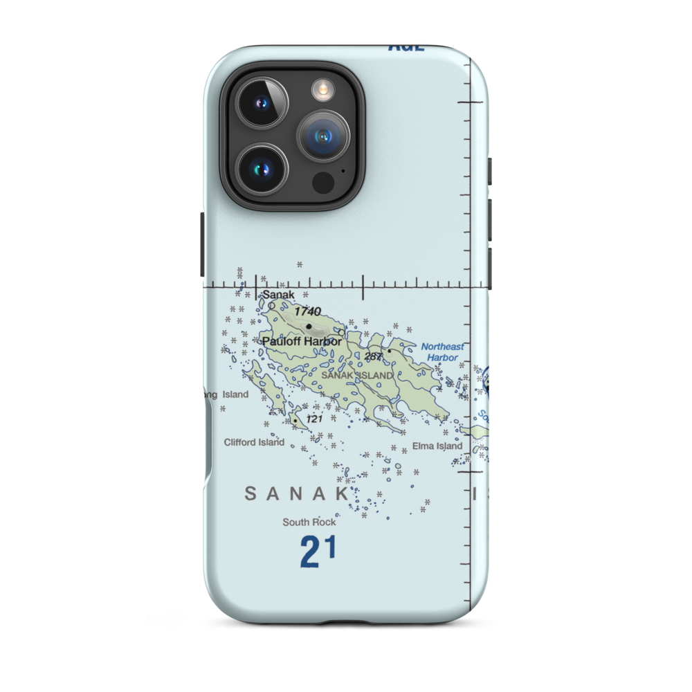 Pauloff Harbor Seaplane Base (KPH) VFR Sectional  Tough iPhone Case iPhone 16 Pro Max model shown