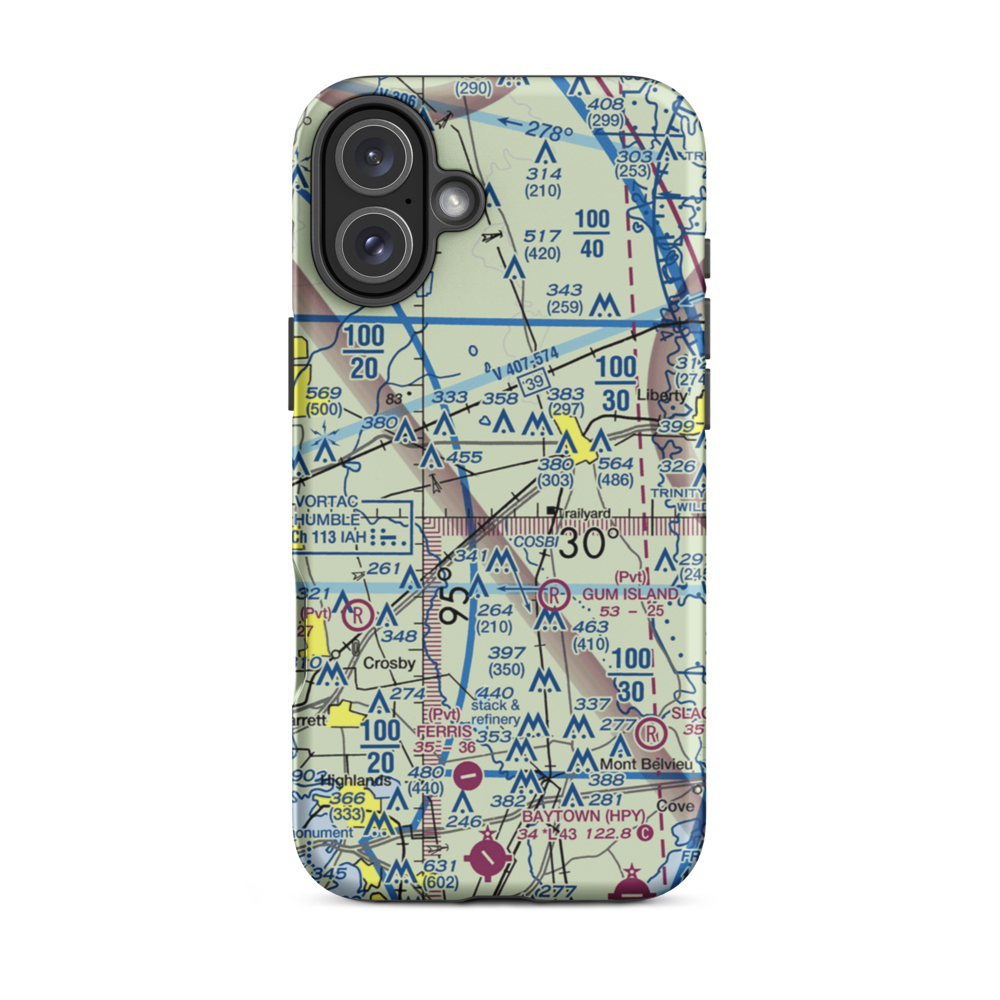 Pavlat Airport (3TS7) VFR Sectional  Tough iPhone Case iPhone 16 Plus model shown
