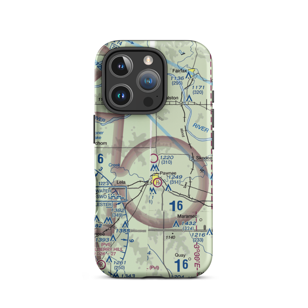 Pawnee Municipal Airport (H97) VFR Sectional  Tough iPhone Case iPhone 16 Pro model shown