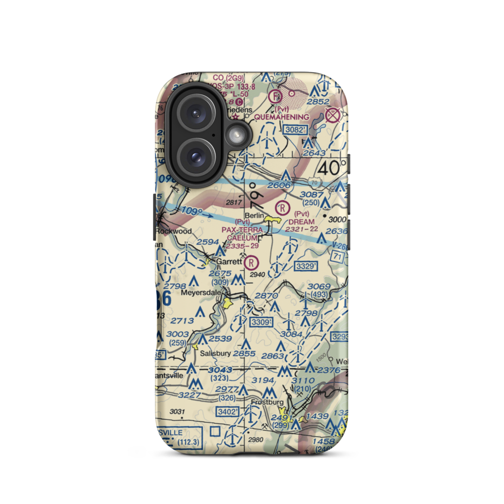 Pax-Terra Caelum Airport (58PA) VFR Sectional  Tough iPhone Case iPhone 16 model shown