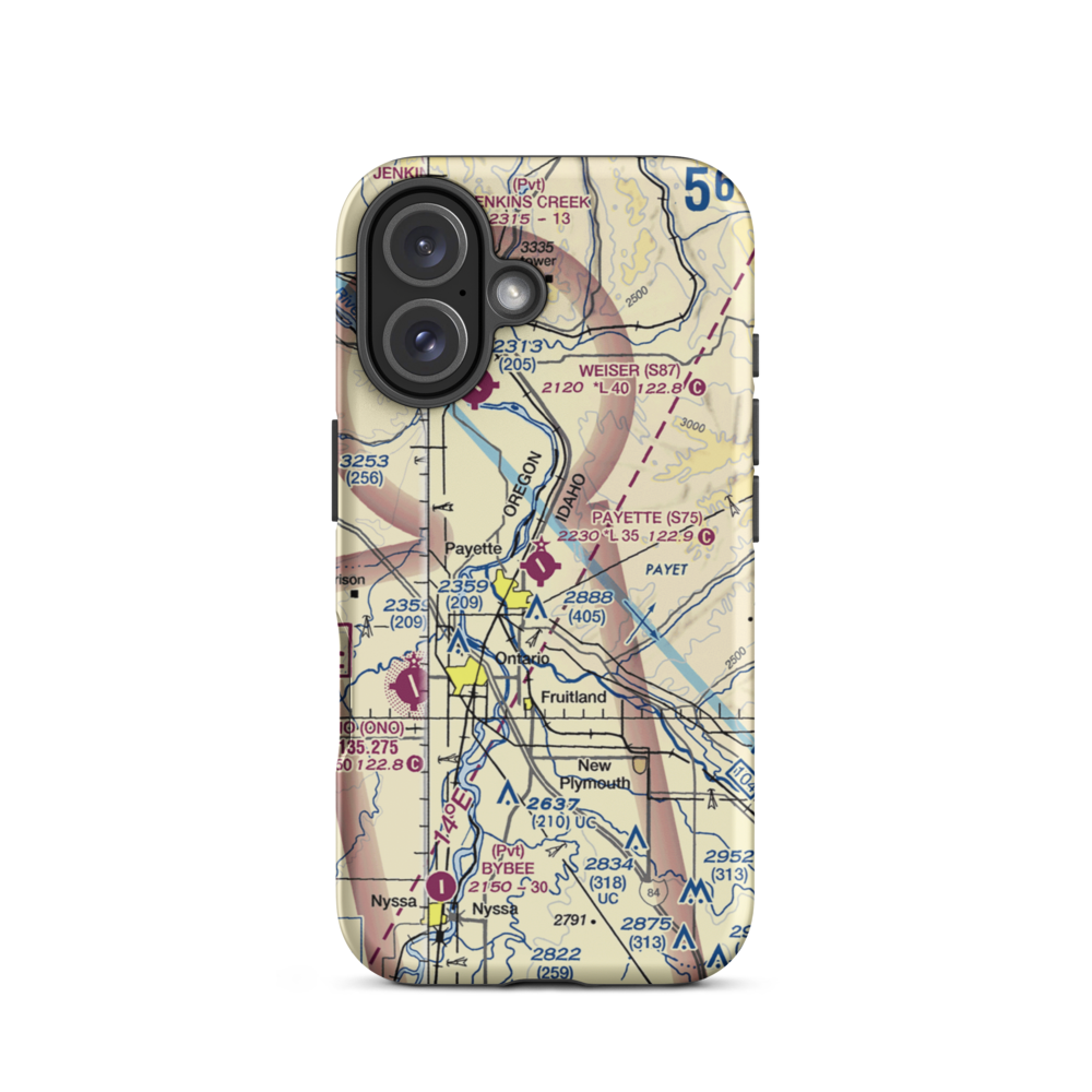 Payette Municipal Airport (S75) VFR Sectional  Tough iPhone Case iPhone 16 model shown