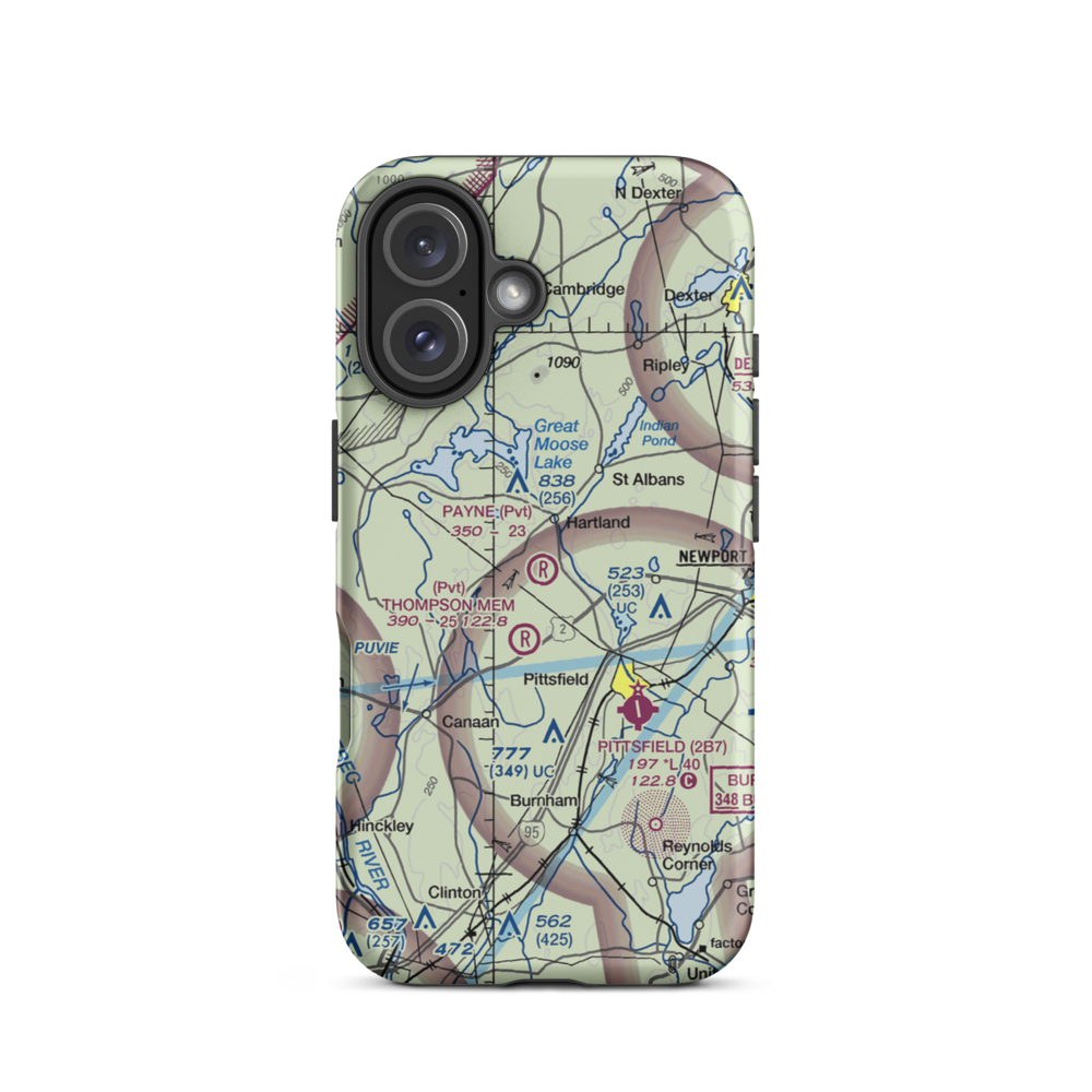 Payne Field (ME47) VFR Sectional  Tough iPhone Case iPhone 16 model shown