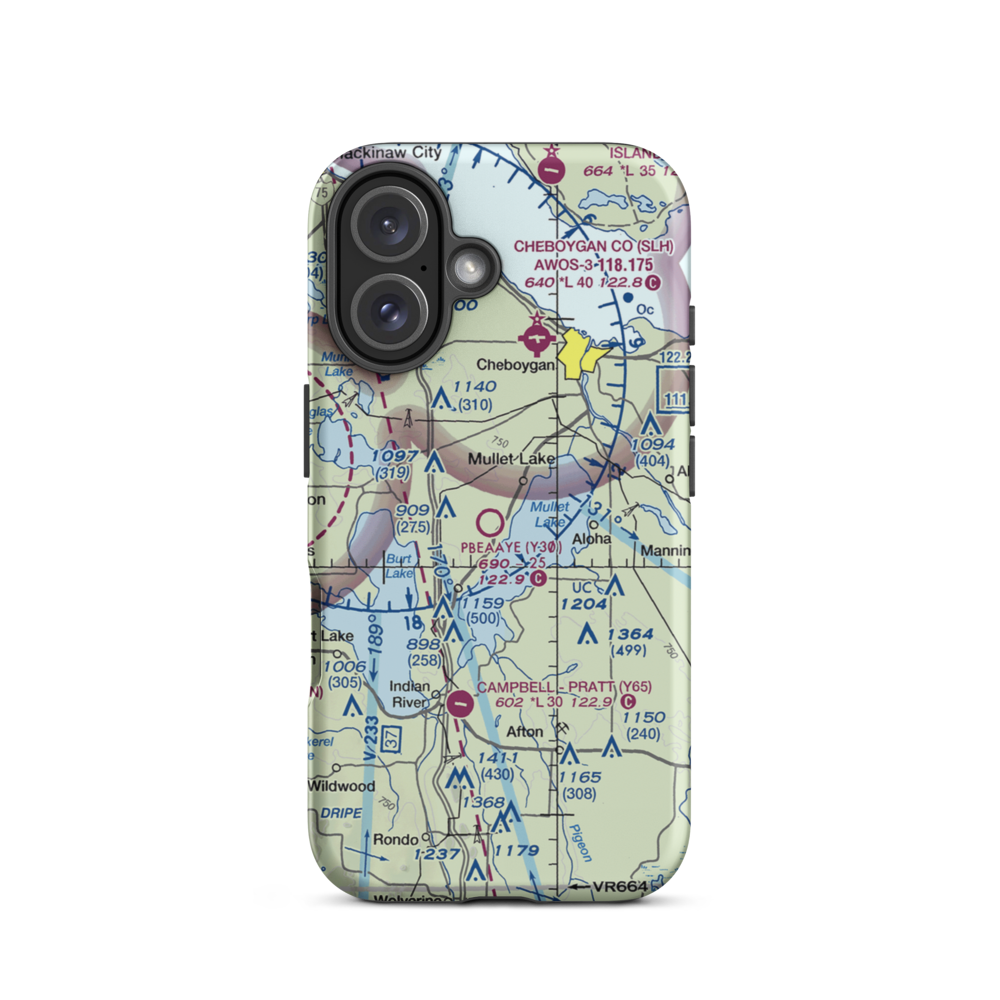 Pbeaaye Airport (Y30) VFR Sectional  Tough iPhone Case iPhone 16 model shown