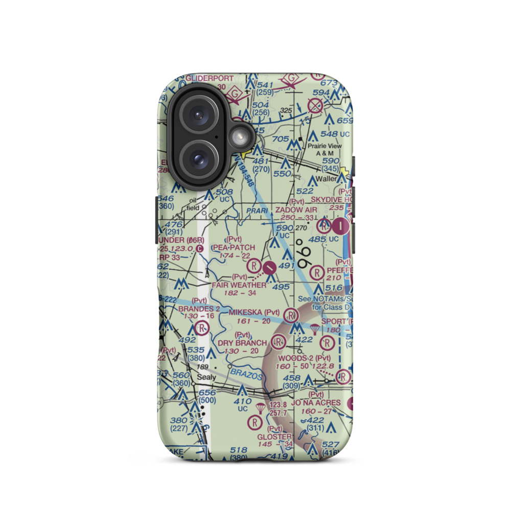 Pea Patch Airport (4TA4) VFR Sectional  Tough iPhone Case iPhone 16 model shown