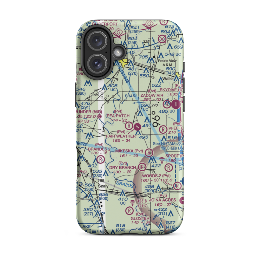 Pea Patch Airport (4TA4) VFR Sectional  Tough iPhone Case iPhone 16 Plus model shown