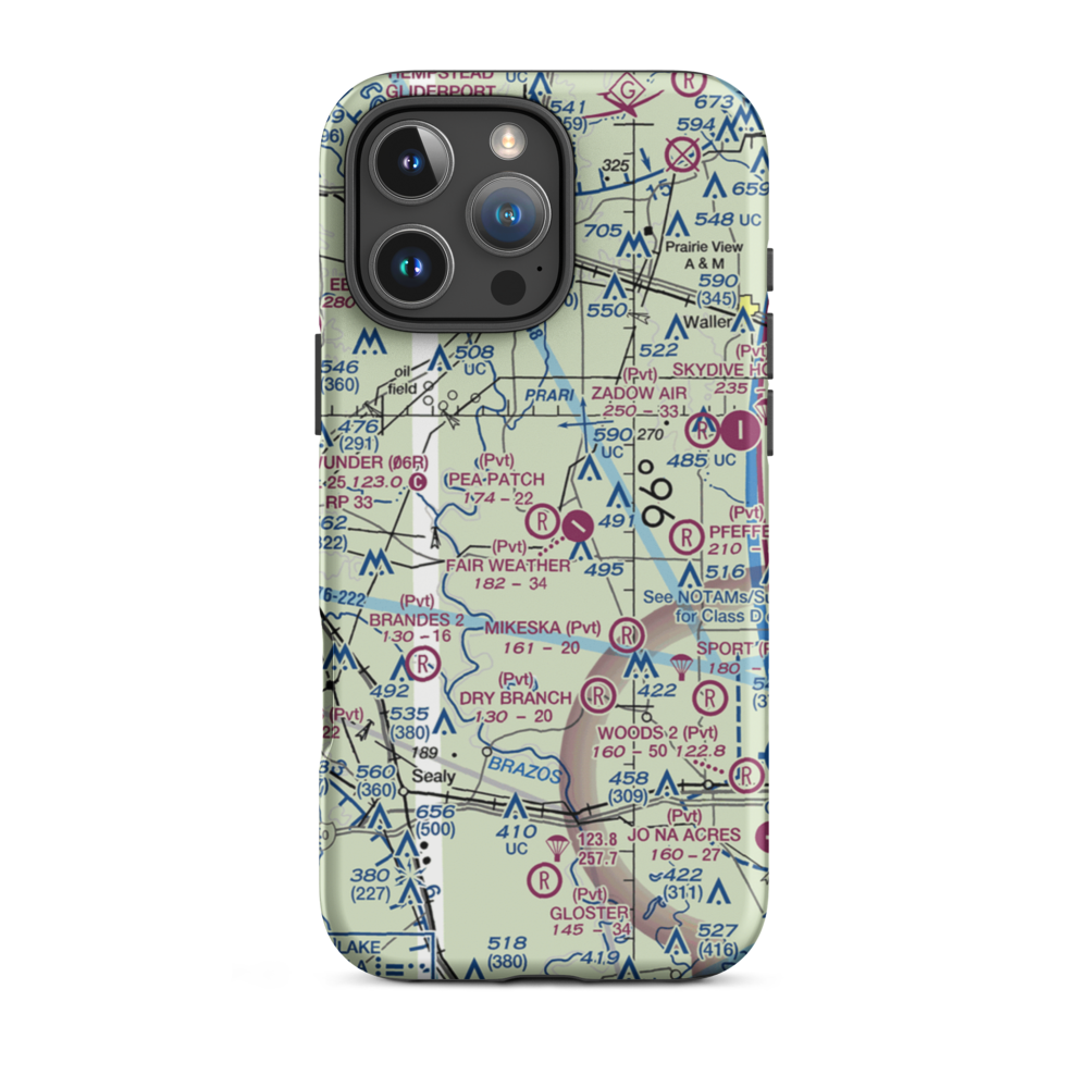 Pea Patch Airport (4TA4) VFR Sectional  Tough iPhone Case iPhone 16 Pro Max model shown