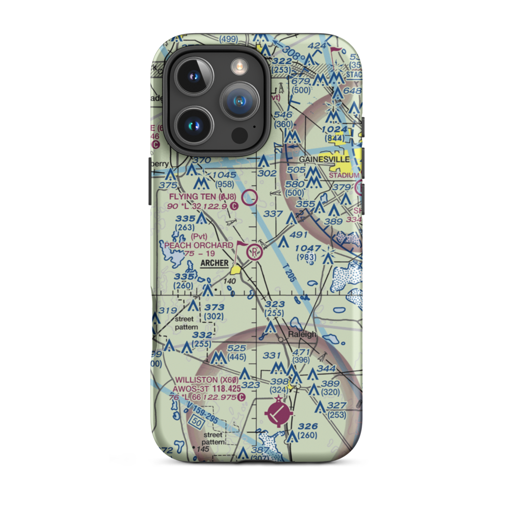 Peach Orchard Airport (FL66) VFR Sectional  Tough iPhone Case iPhone 16 Pro Max model shown