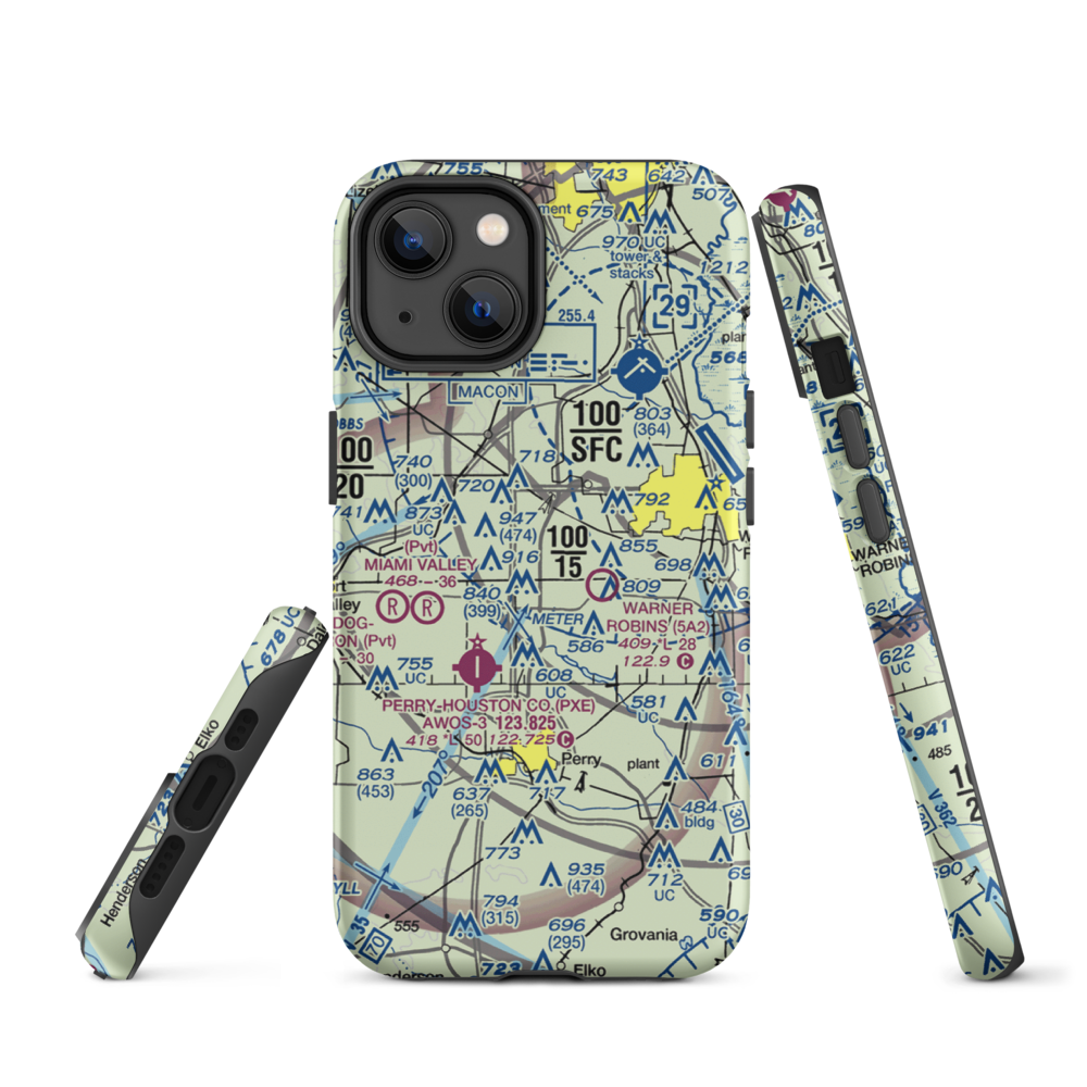 Peachtree Landings Airport (5GE1) VFR Sectional  Tough iPhone Case iPhone 14 model shown