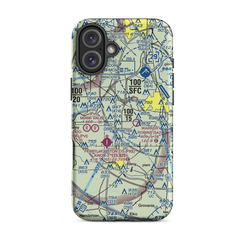 Peachtree Landings Airport (5GE1) VFR Sectional  Tough iPhone Case iPhone 16 Plus model shown