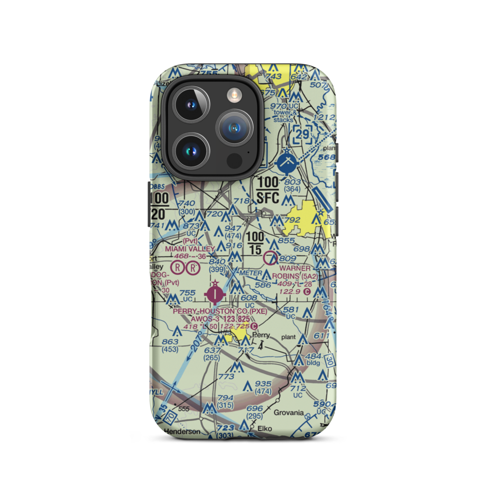 Peachtree Landings Airport (5GE1) VFR Sectional  Tough iPhone Case iPhone 16 Pro model shown