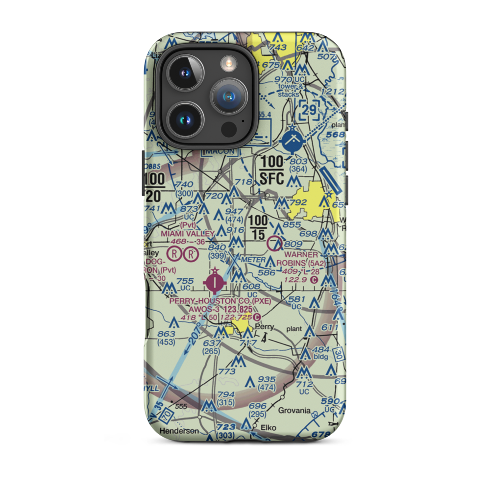 Peachtree Landings Airport (5GE1) VFR Sectional  Tough iPhone Case iPhone 16 Pro Max model shown