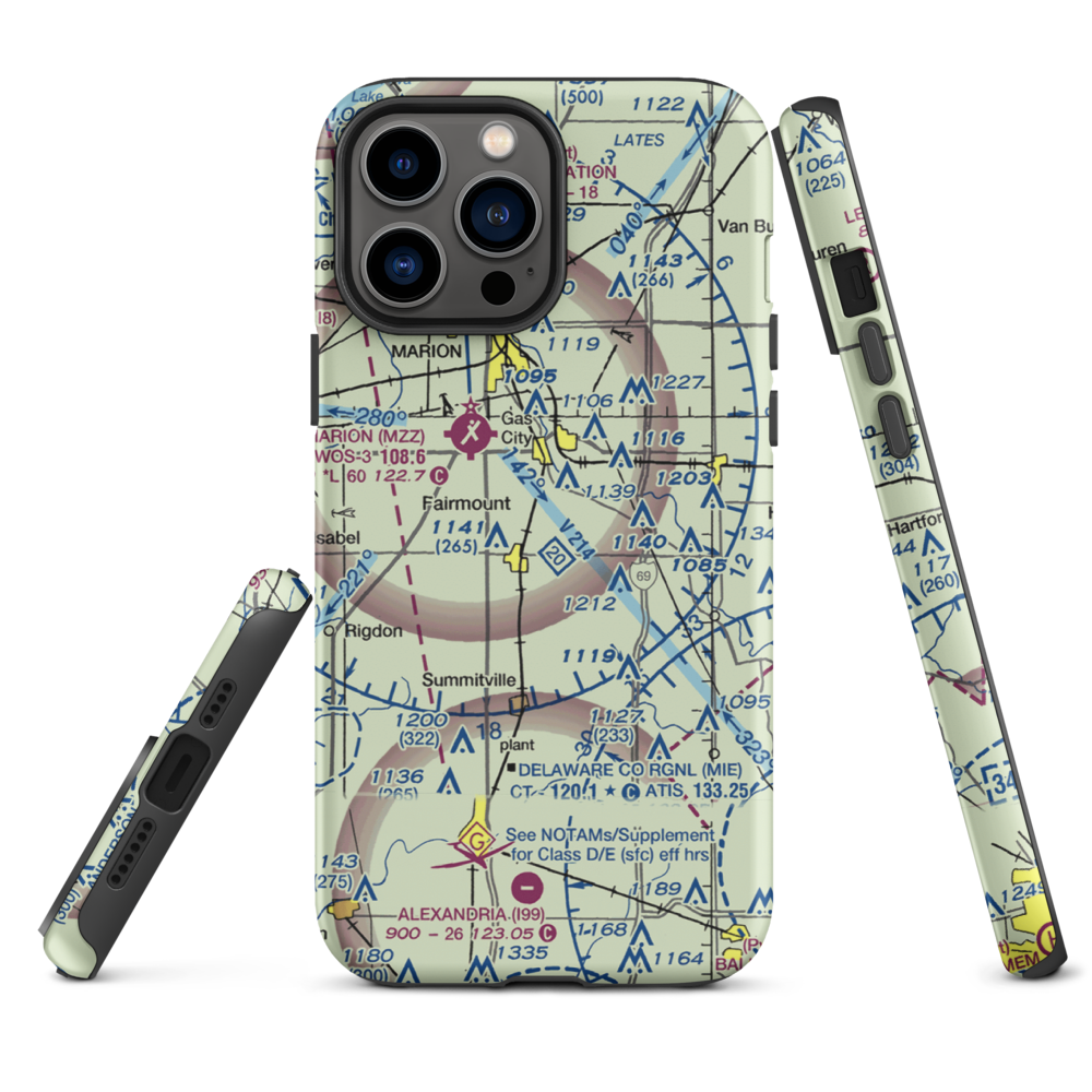 Peacock Farms Airport (64IN) VFR Sectional  Tough iPhone Case iPhone 13 Pro Max model shown