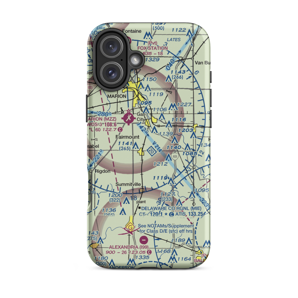 Peacock Farms Airport (64IN) VFR Sectional  Tough iPhone Case iPhone 16 Plus model shown