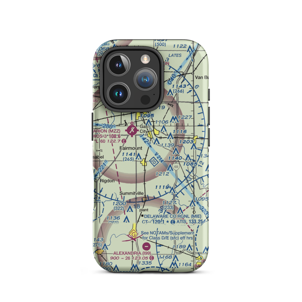 Peacock Farms Airport (64IN) VFR Sectional  Tough iPhone Case iPhone 16 Pro model shown