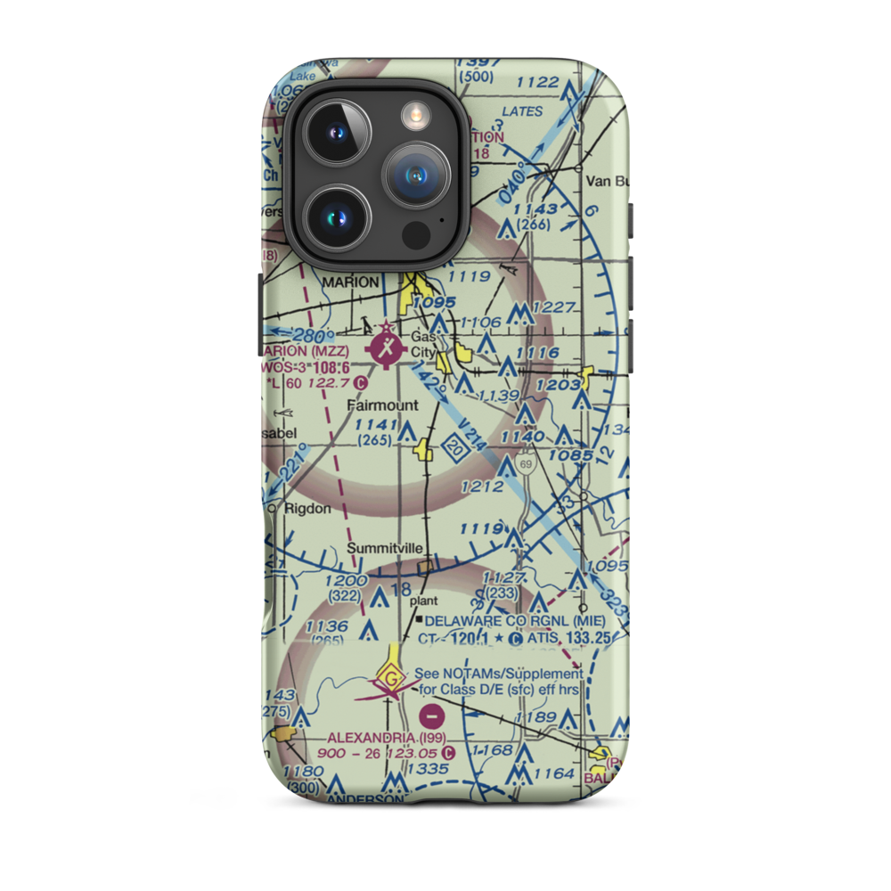 Peacock Farms Airport (64IN) VFR Sectional  Tough iPhone Case iPhone 16 Pro Max model shown