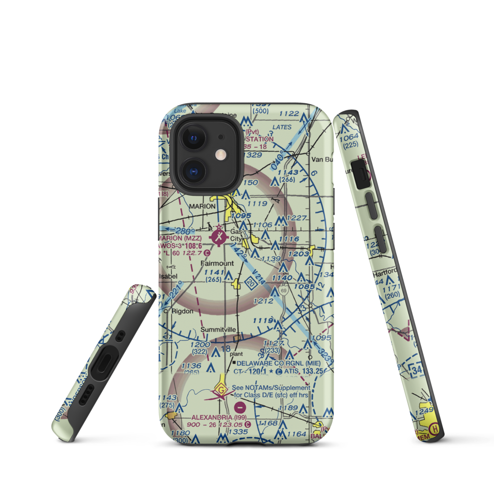 Peacock Farms Airport (64IN) VFR Sectional  Tough iPhone Case iPhone 12 mini model shown