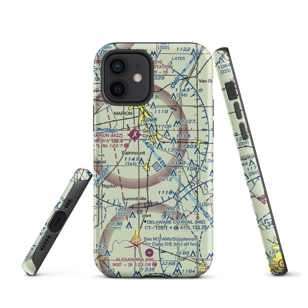 Peacock Farms Airport (64IN) VFR Sectional  Tough iPhone Case iPhone 12 model shown