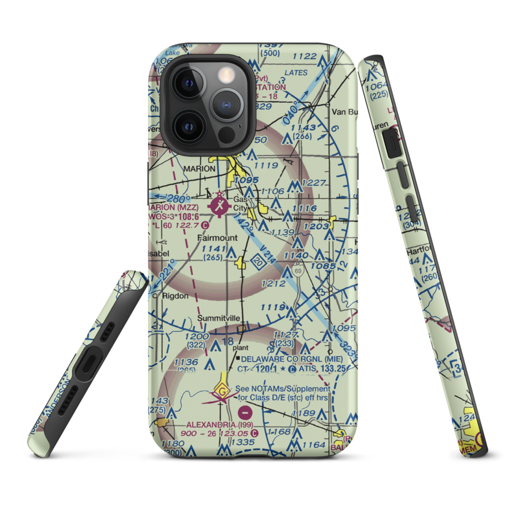 Peacock Farms Airport (64IN) VFR Sectional  Tough iPhone Case iPhone 12 Pro Max model shown