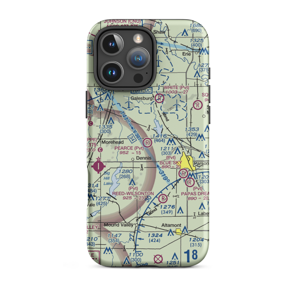 Pearce Field (0KS8) VFR Sectional  Tough iPhone Case iPhone 16 Pro Max model shown