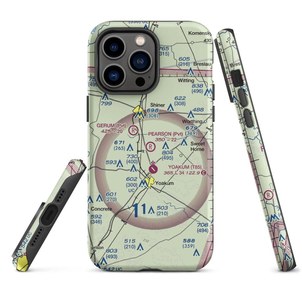 Pearson Ranch Private Airport (5TA3) VFR Sectional  Tough iPhone Case iPhone 14 Pro Max model shown