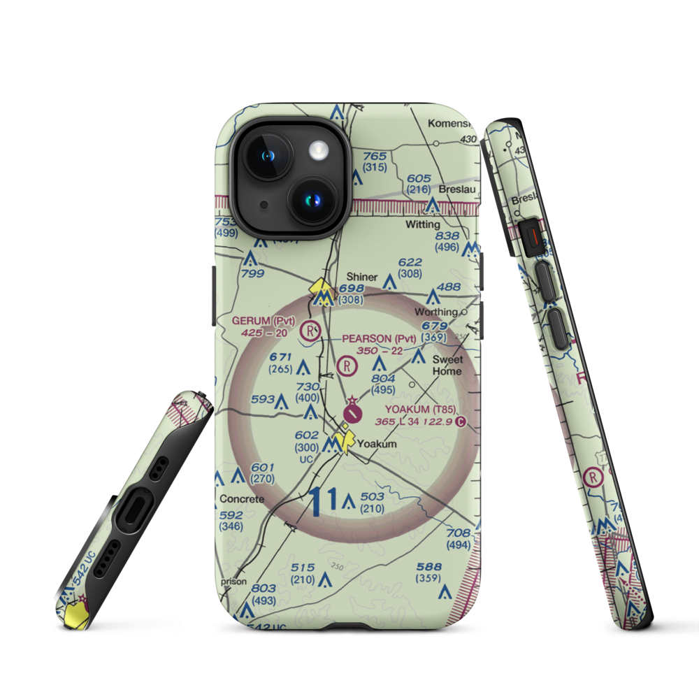 Pearson Ranch Private Airport (5TA3) VFR Sectional  Tough iPhone Case iPhone 15 model shown