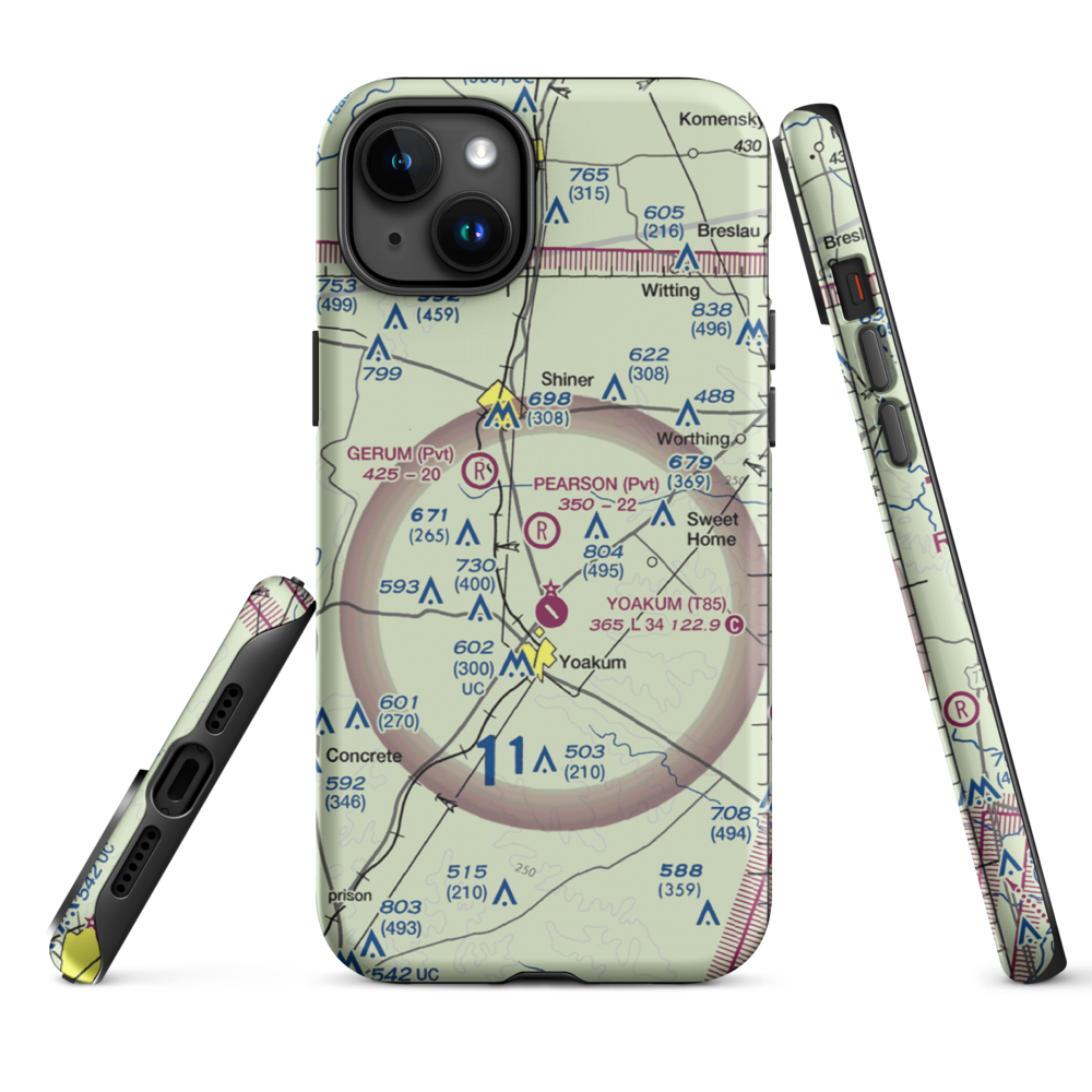 Pearson Ranch Private Airport (5TA3) VFR Sectional  Tough iPhone Case iPhone 15 Plus model shown