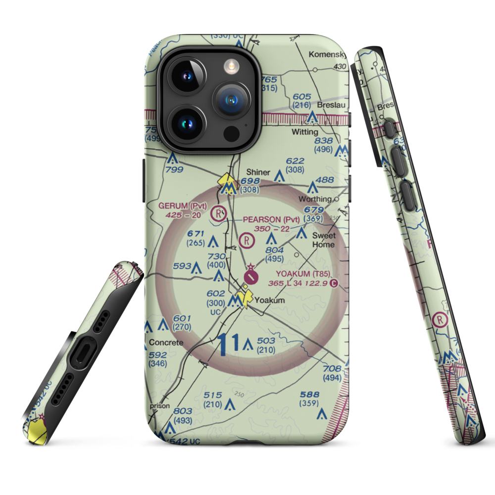Pearson Ranch Private Airport (5TA3) VFR Sectional  Tough iPhone Case iPhone 15 Pro Max model shown