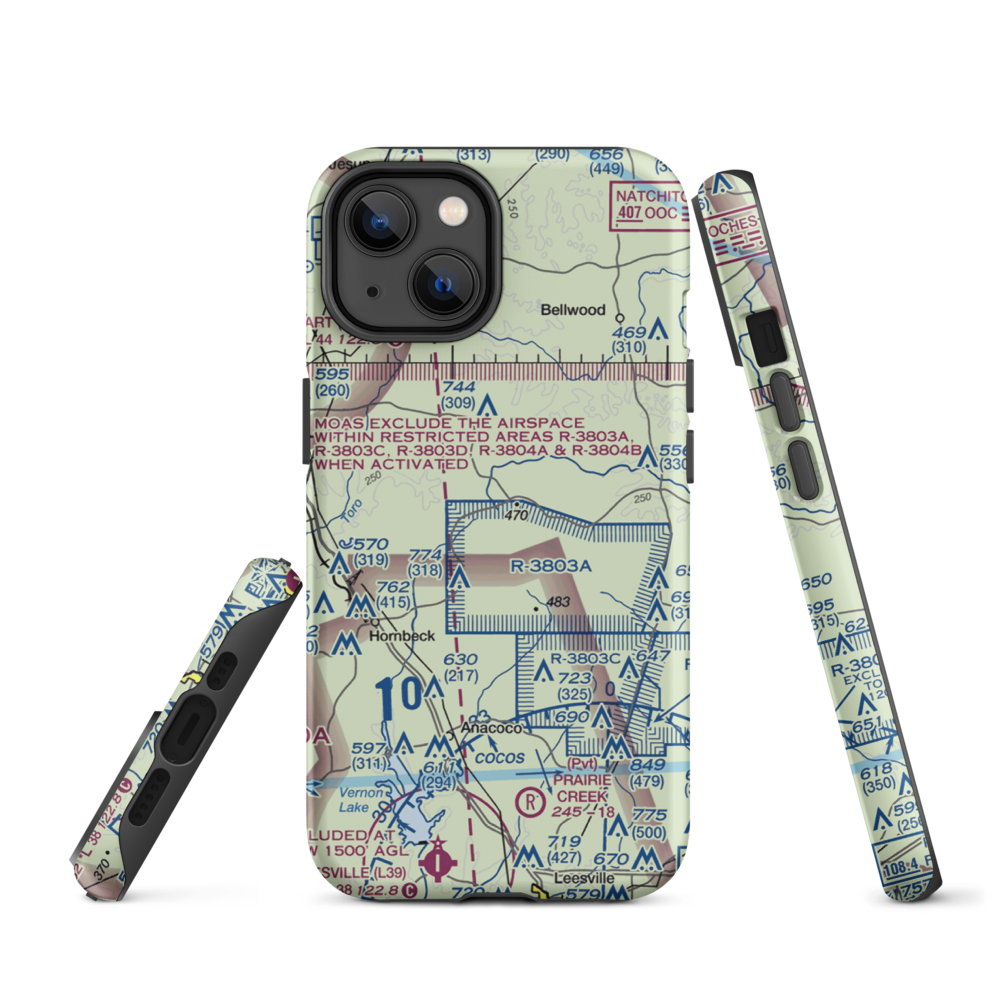 Peason Landing Strip (AWC) VFR Sectional  Tough iPhone Case iPhone 14 model shown