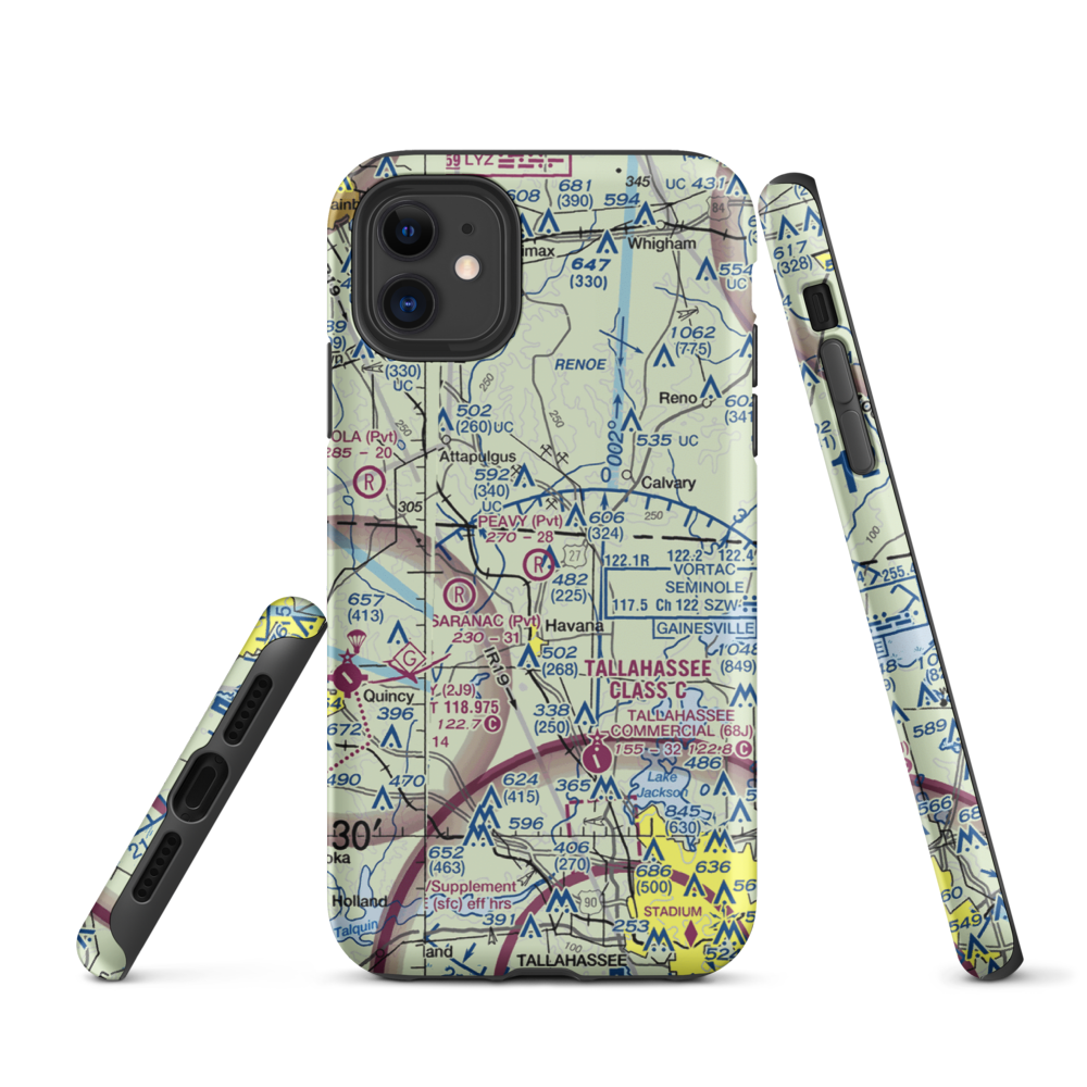 Peavy Farms Airport (76FD) VFR Sectional  Tough iPhone Case iPhone 11 model shown