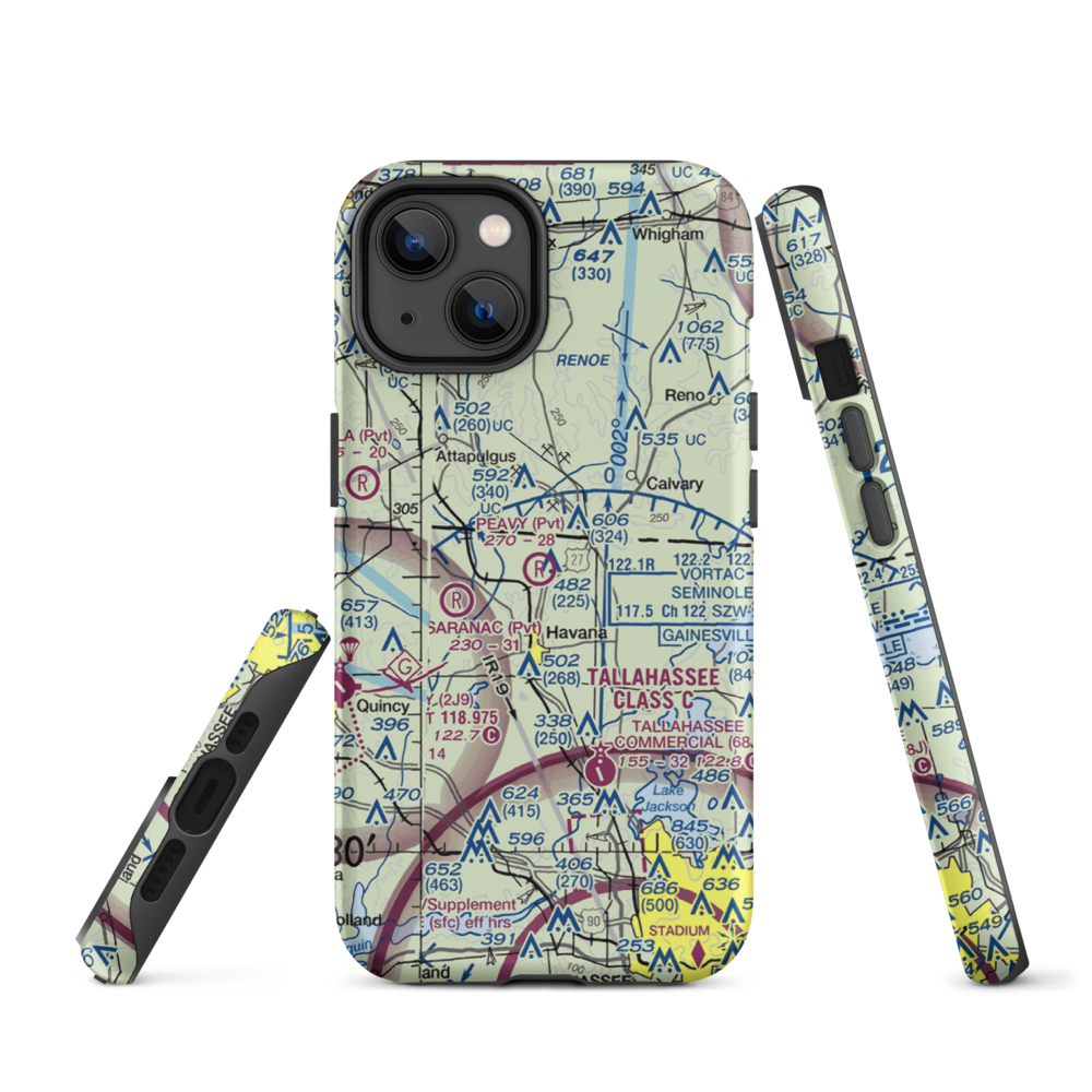 Peavy Farms Airport (76FD) VFR Sectional  Tough iPhone Case iPhone 14 model shown